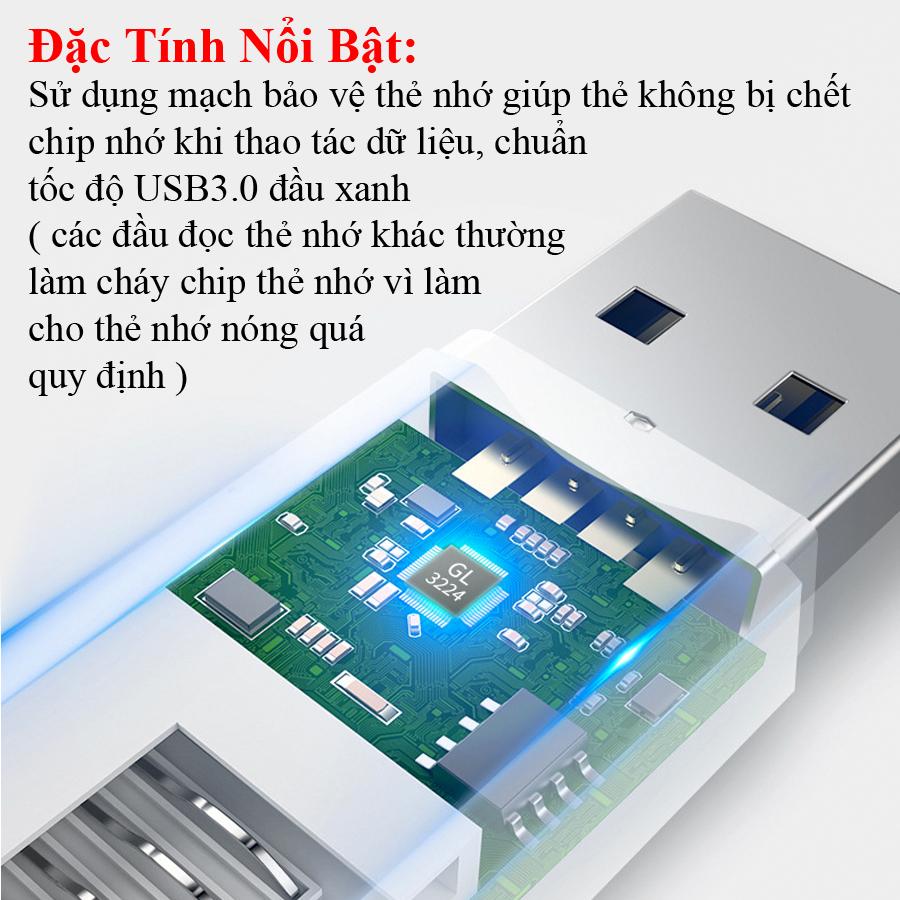 Đầu đọc thẻ nhớ USB 3.0 All in one màu trắng
