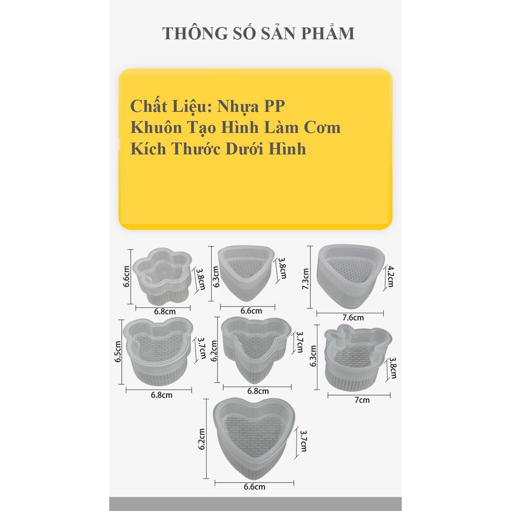 Khuôn làm cơm Nắm ONIGIRI / Khuôn cơm,hình thú