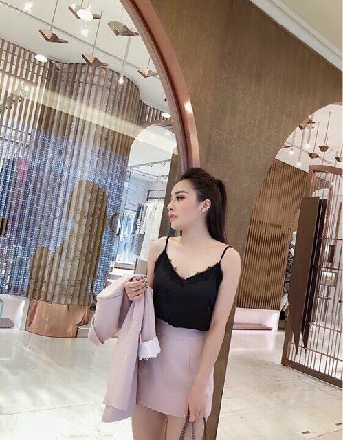 Áo 2 Dây Phi Lụa Phối Ren,Áo 2 Dây ,LY STORE