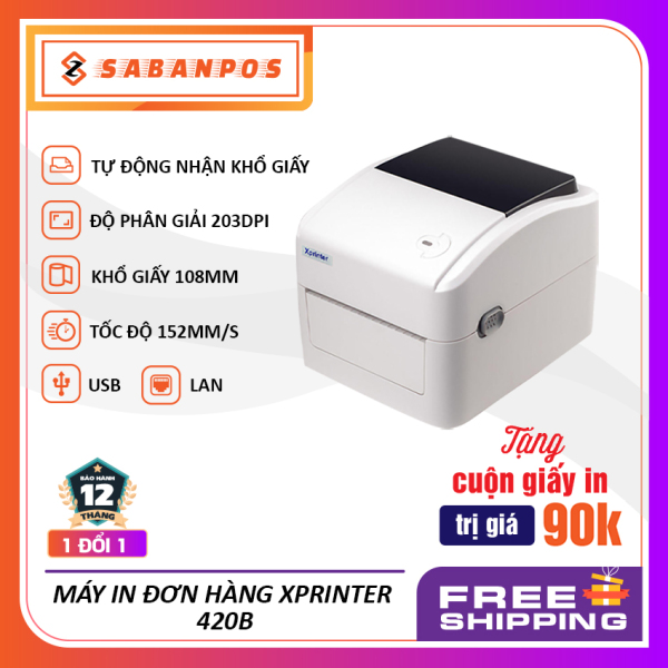 Máy in đơn hàng bằng điện thoại Xprinter XP420B siêu tiện lợi [Tặng ngay 1c giấy in A6] - Sabanpos