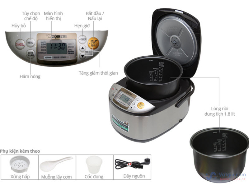[Trả góp 0%]NỒI CƠM ĐIỆN ZOJIRUSHI NP-HRQ10