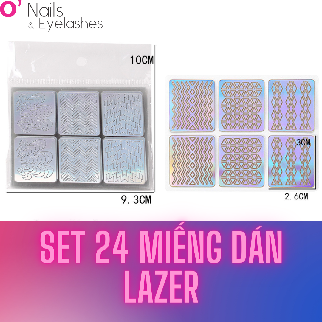Miếng dán để vẽ móng tay nail sét 24 tấm