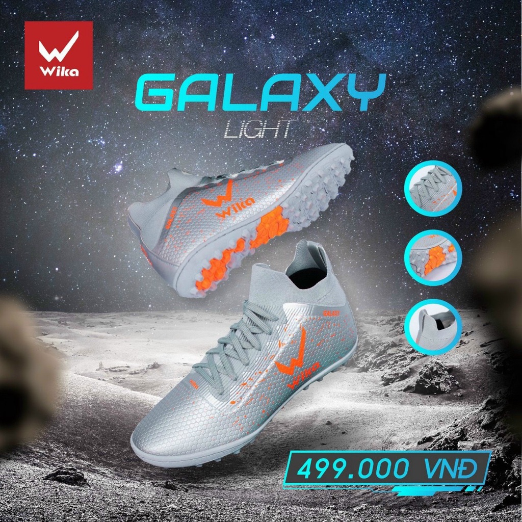 Giày Đá Bóng Nam Wika Cp10, Galaxy, flash, khâu full đế.