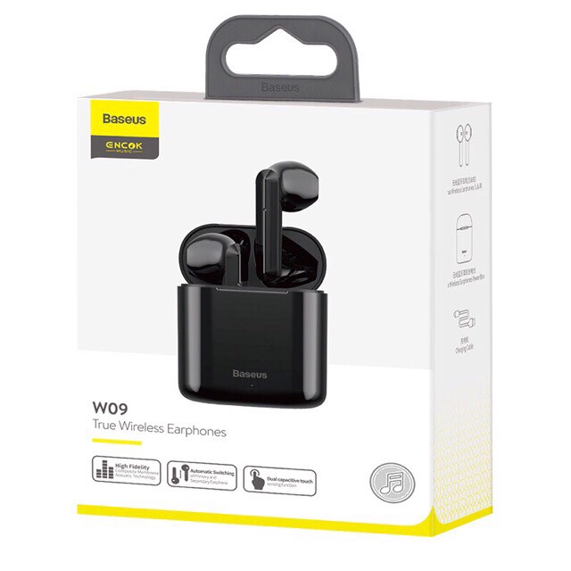 Tai nghe Bluetooth True Wireless Baseus W09 Encok (TWS, Intelligent Touch Control, Stereo Bass, Smart Connect)