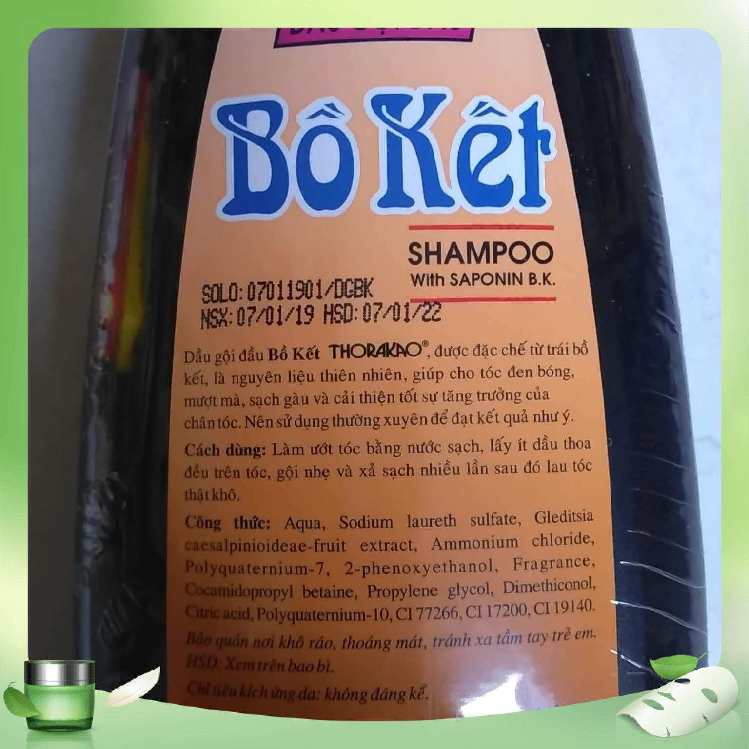 Dầu gội bồ kết Thorakao 750ml, giúp tóc mềm mượt, dễ chải, đen huyền tự nhiên