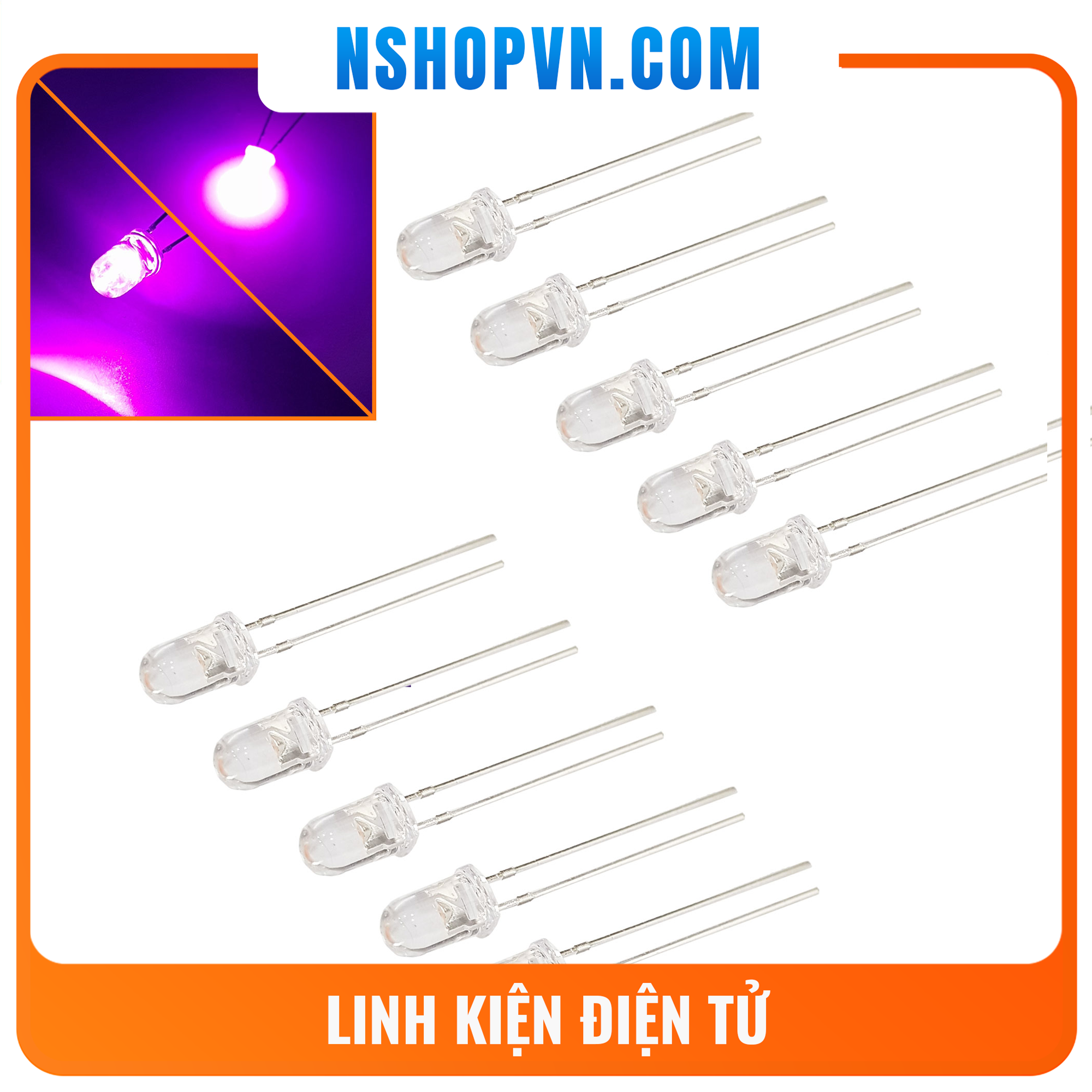 Led 5mm màu Hồng ( 10 con)