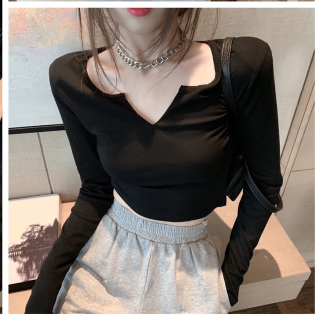 Áo croptop cổ V