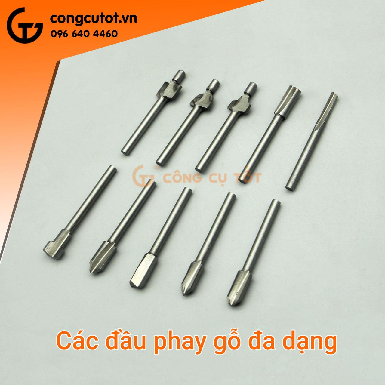 Bộ 10 mũi phay gỗ phủ titan