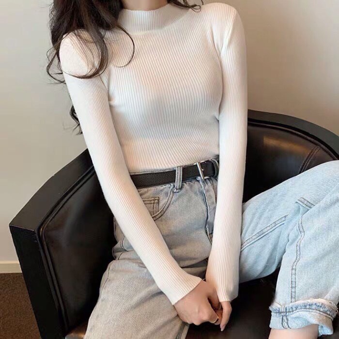 áo len cổ lọ , giữ ấm cổ cho mùa đông