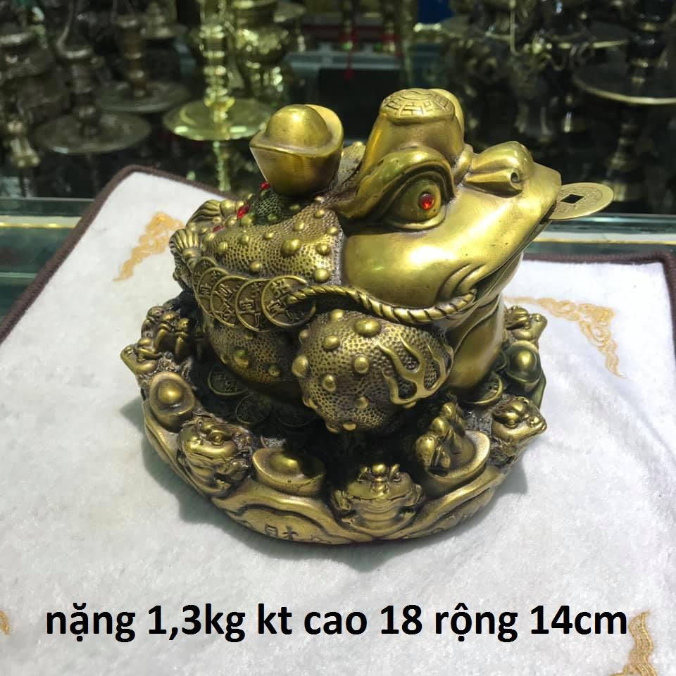 Cóc 3 chân ngậm tiền (Thiềm thừ) bằng đồng vàng