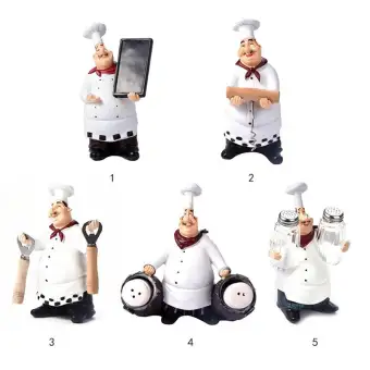 Retro Chef Model Ornaments Resin Crafts Mini Chef Figurines White