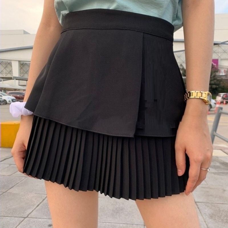 Chân váy xòe 2 tầng dập ly (có quần trong)
