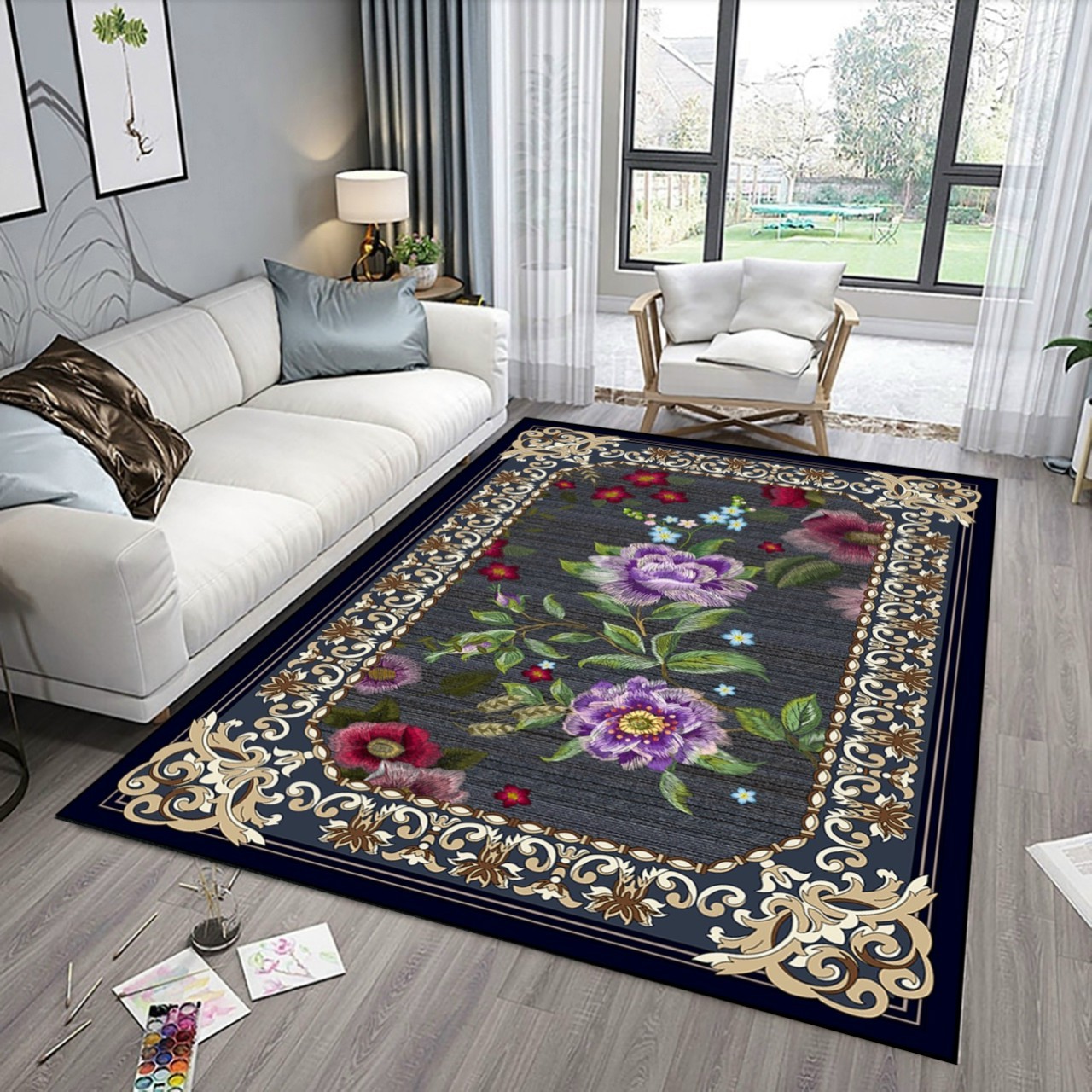 Thảm nỉ BALI trải sàn phòng khách kích thước 1m6 x2m3 mẫu mới