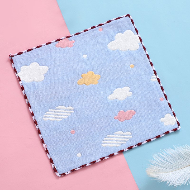 Set 5 chiếc khăn sữa sợi tre 6 lớp ( 25*25cm)