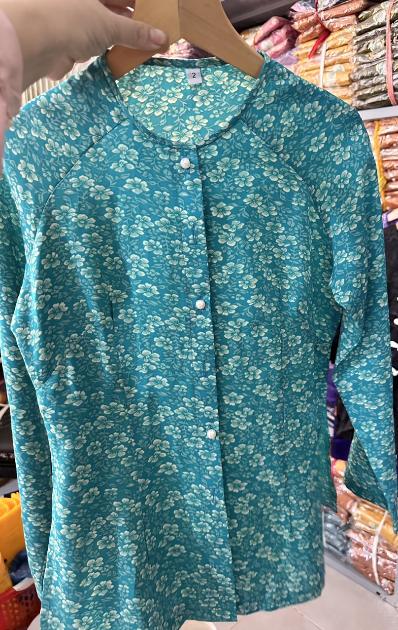 Áo bà ba bông lụa mango