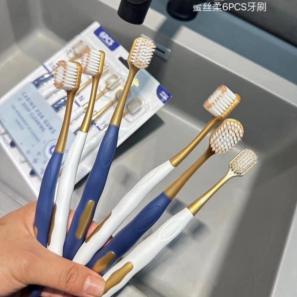 Set 6 bàn chải đánh răng lông siêu mềm, chải siêu êm
