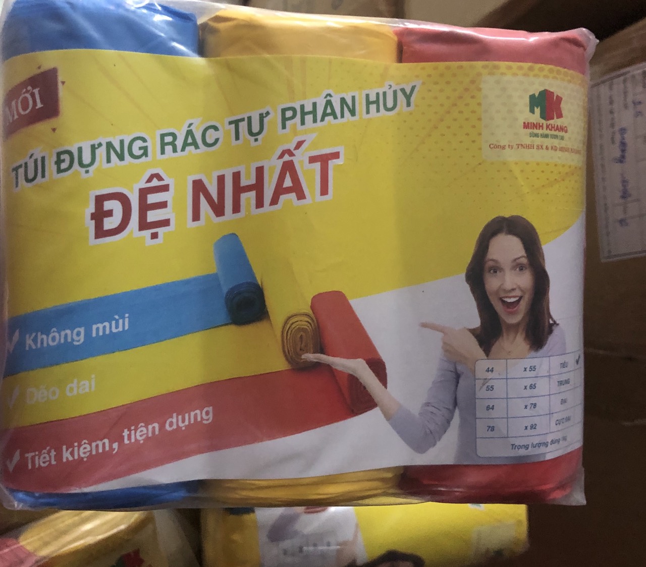 [HCM]SIZE ĐẠI - COMBO 3 CUỘN TÚI RÁC MÀU (1KG/CUỘN)