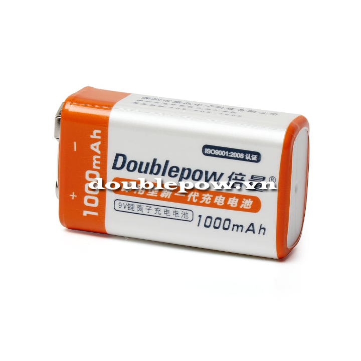 Pin sạc 9V-6F22 Doublepow 1000mAh dung lượng thật