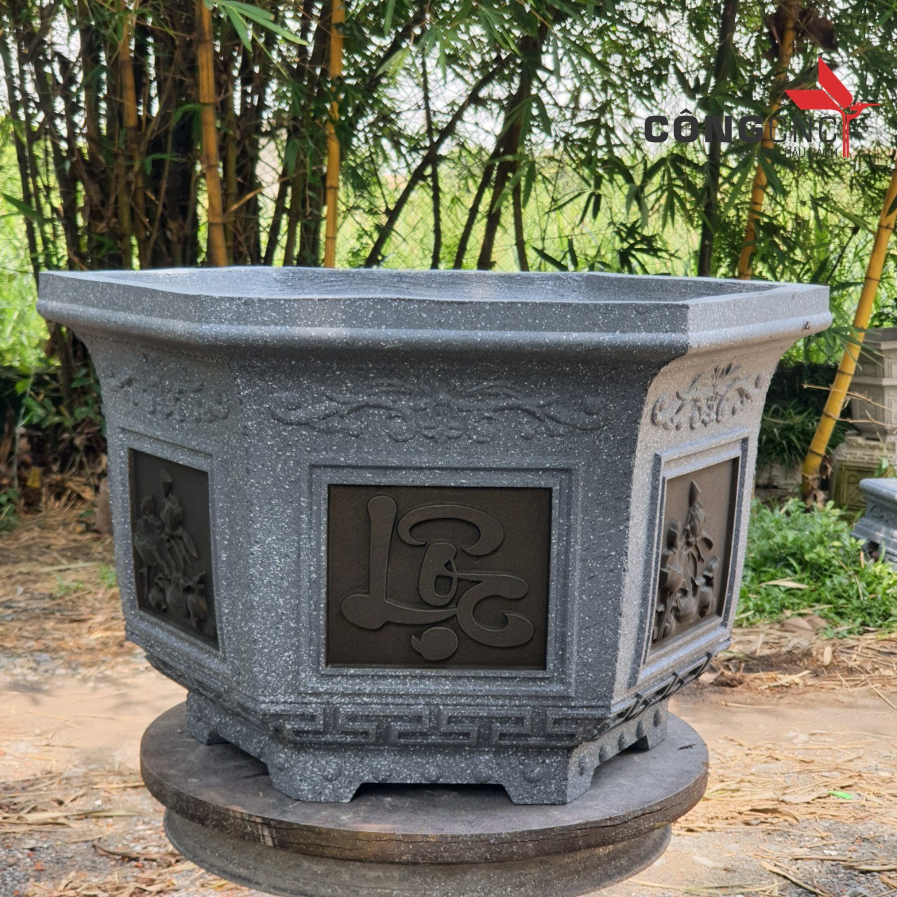 Khuôn Chậu Lục Giác 60 (Hoa Sen- Phúc Lộc Thọ- Tết)