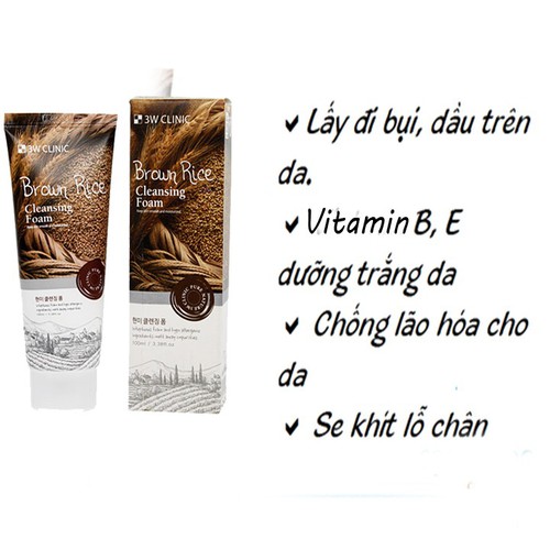 [HCM]Sữa rửa mặt 3W Clinic Cleansing Foam 100ml