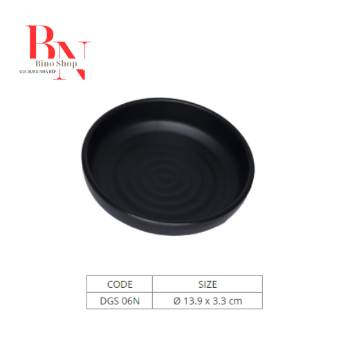 [HCM]Dĩa Màu Đen Nhựa Melamine Cao Cấp 14cm – DGS06N