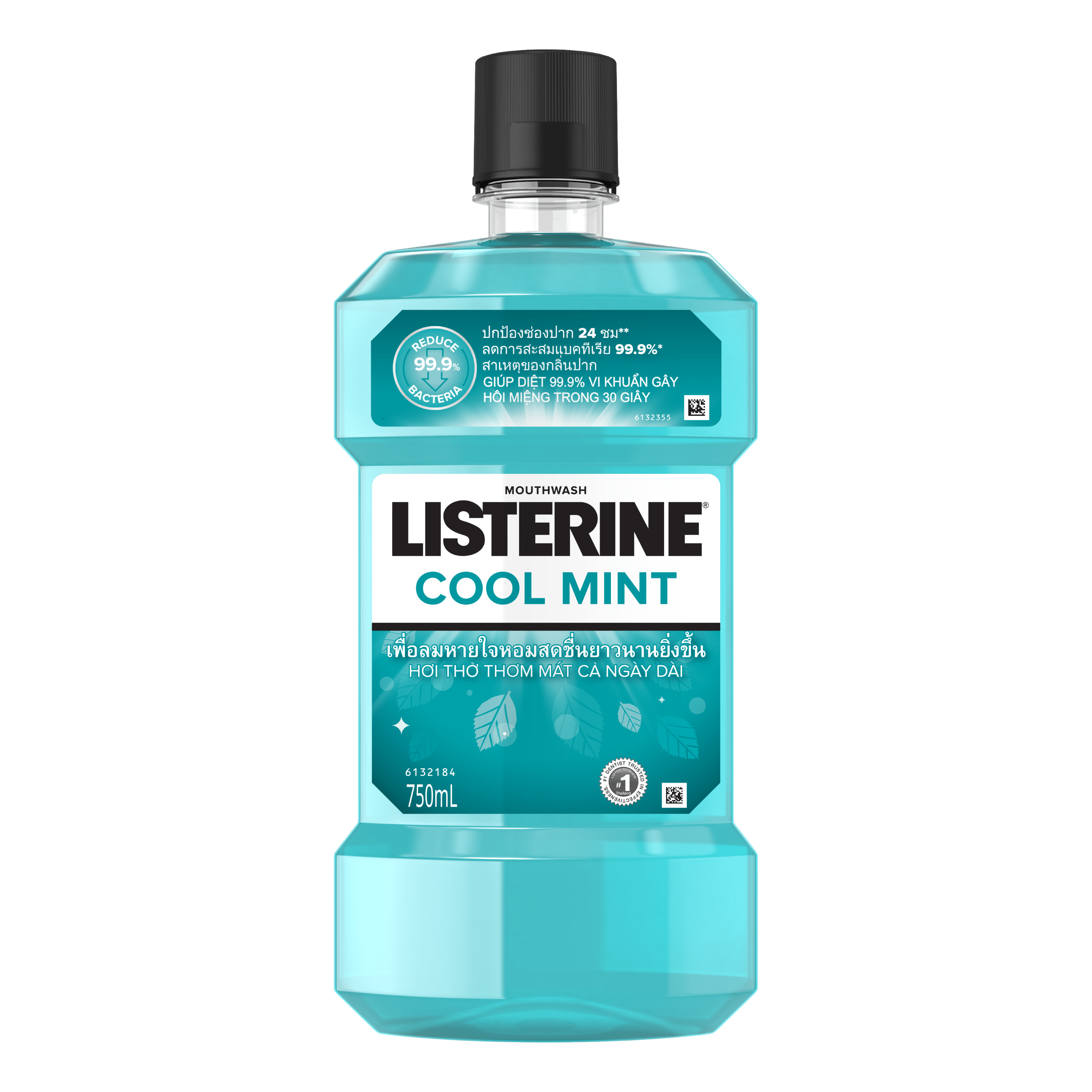 Bộ 2 Nước Súc Miệng Giữ Hơi Thở Thơm Mát Listerine Cool mint - Dung tích 750ml