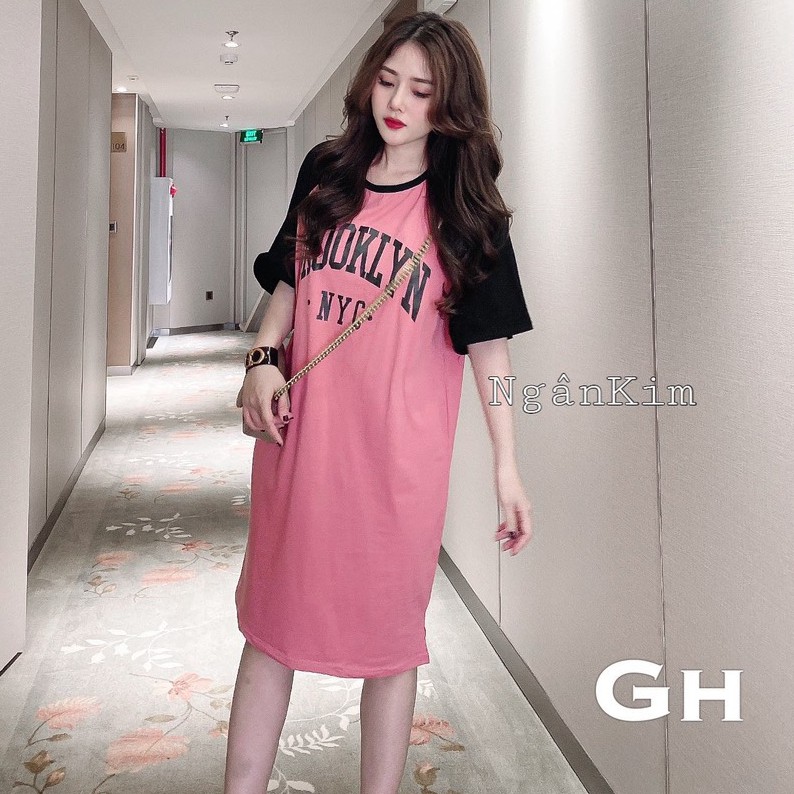 [HOÀN TIỀN ĐẾN 15%]Váy suông cộc tay phối in chữ N.Y.C chất cotton cam kết hàng đúng mô tả chất lượng đảm bảo đa dạng mẫu mã màu sắc kích cỡ