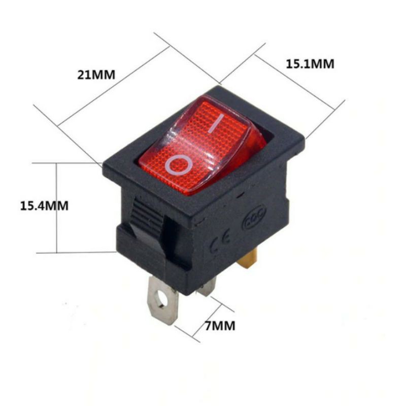 5 Chiếc Công Tắc Bập Bênh KCD1 250VAC-6A 3 Chân Có Đèn