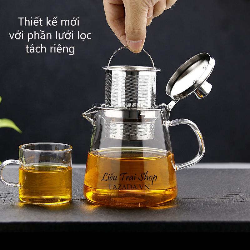 Ấm pha trà thuỷ tinh cao cấp chịu nhiệt 1500ml 1.5 lít