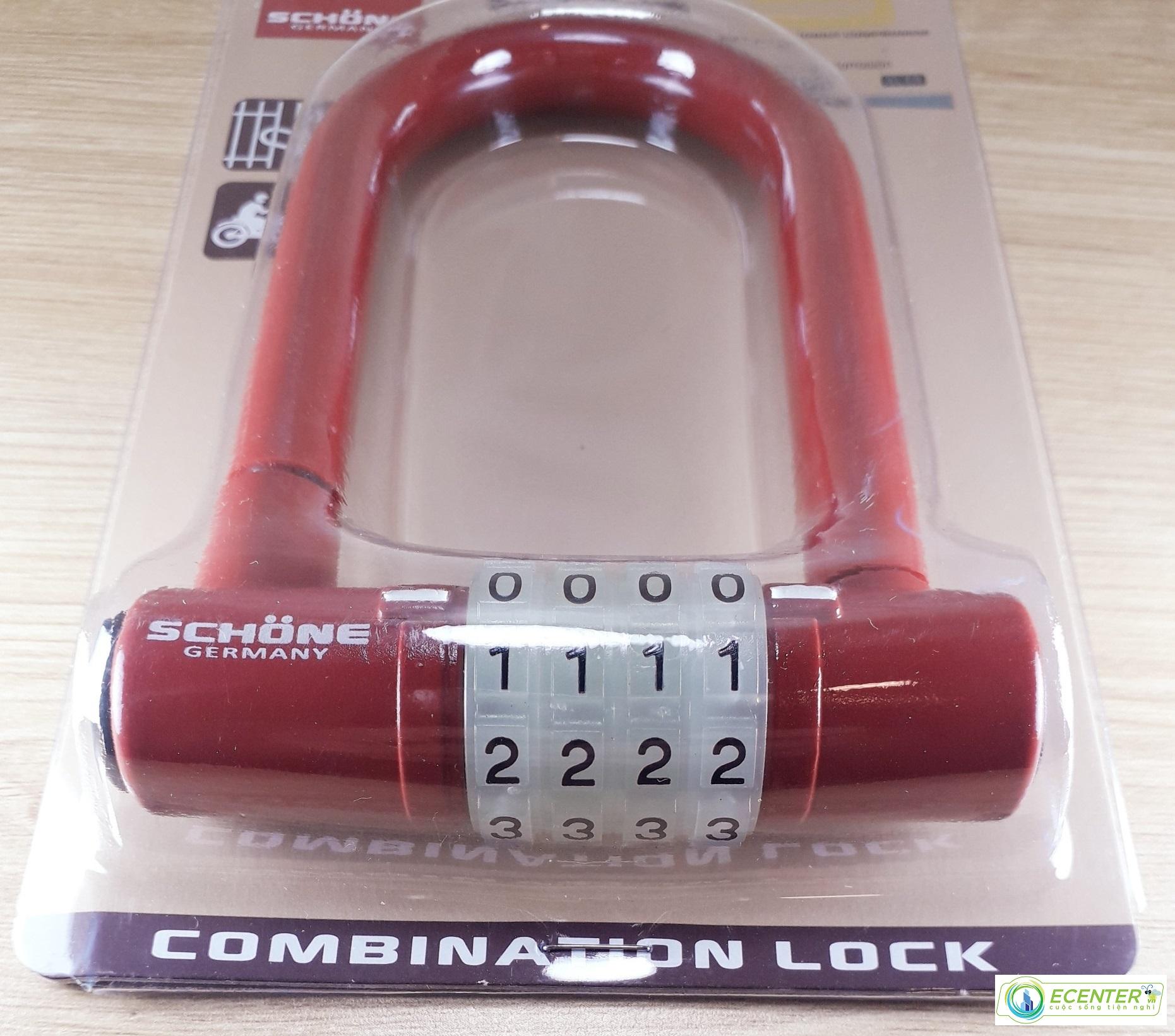 Ổ KHÓA SỐ DẠ QUANG CÀNG DÀI SCHONE SC-802 ( ĐEN & ĐỎ & VÀNG )