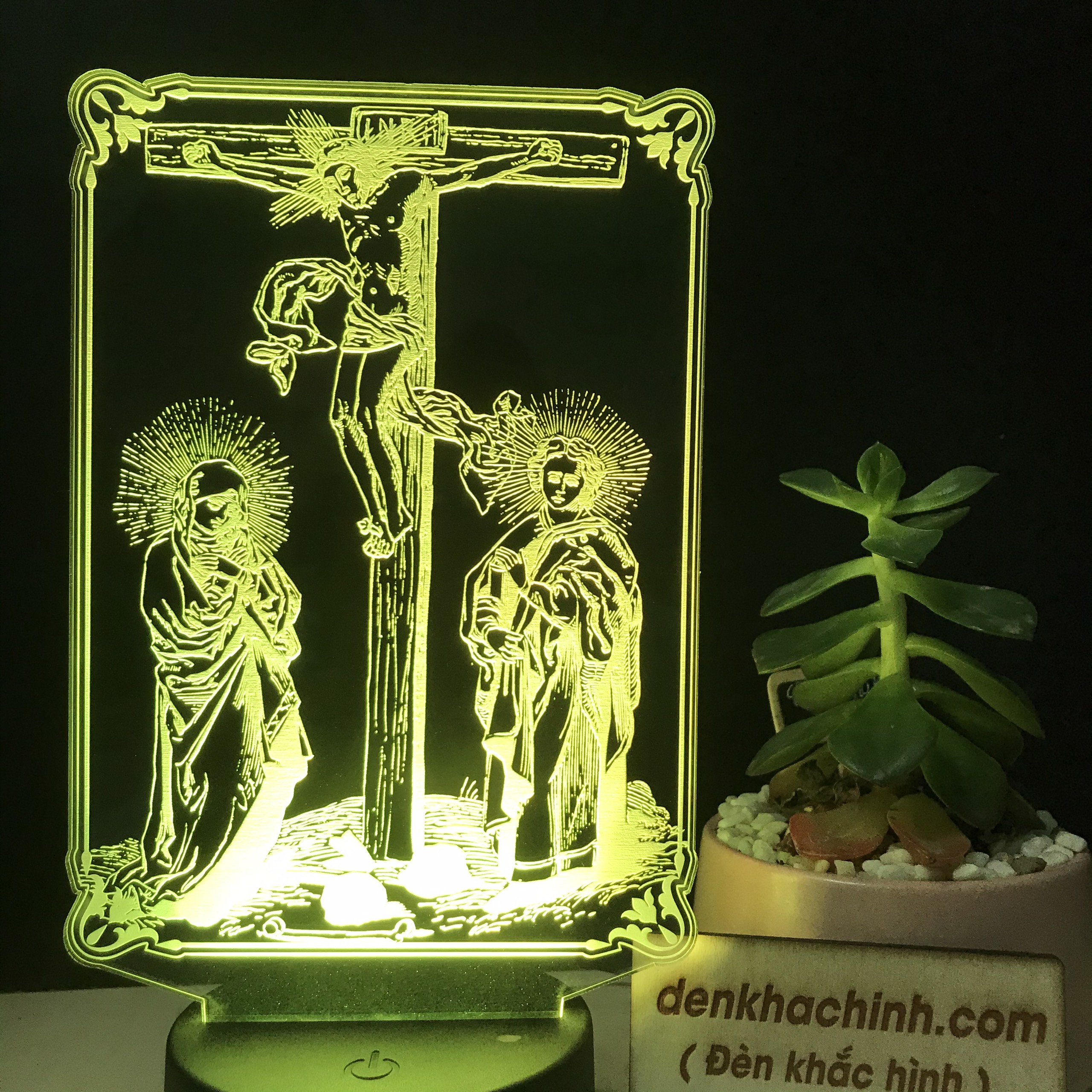 Đèn led CHÚA JESUS bị đóng đinh, tranh điện thờ, tranh thư pháp, Đèn led khắc hình theo yêu cầu, đèn khắc hình cá nhân,quà tặng sinh nhật, quàng tặng đám cưới, tranh thư pháp,đèn để bàn, đèn ngủ, đèn trang trí