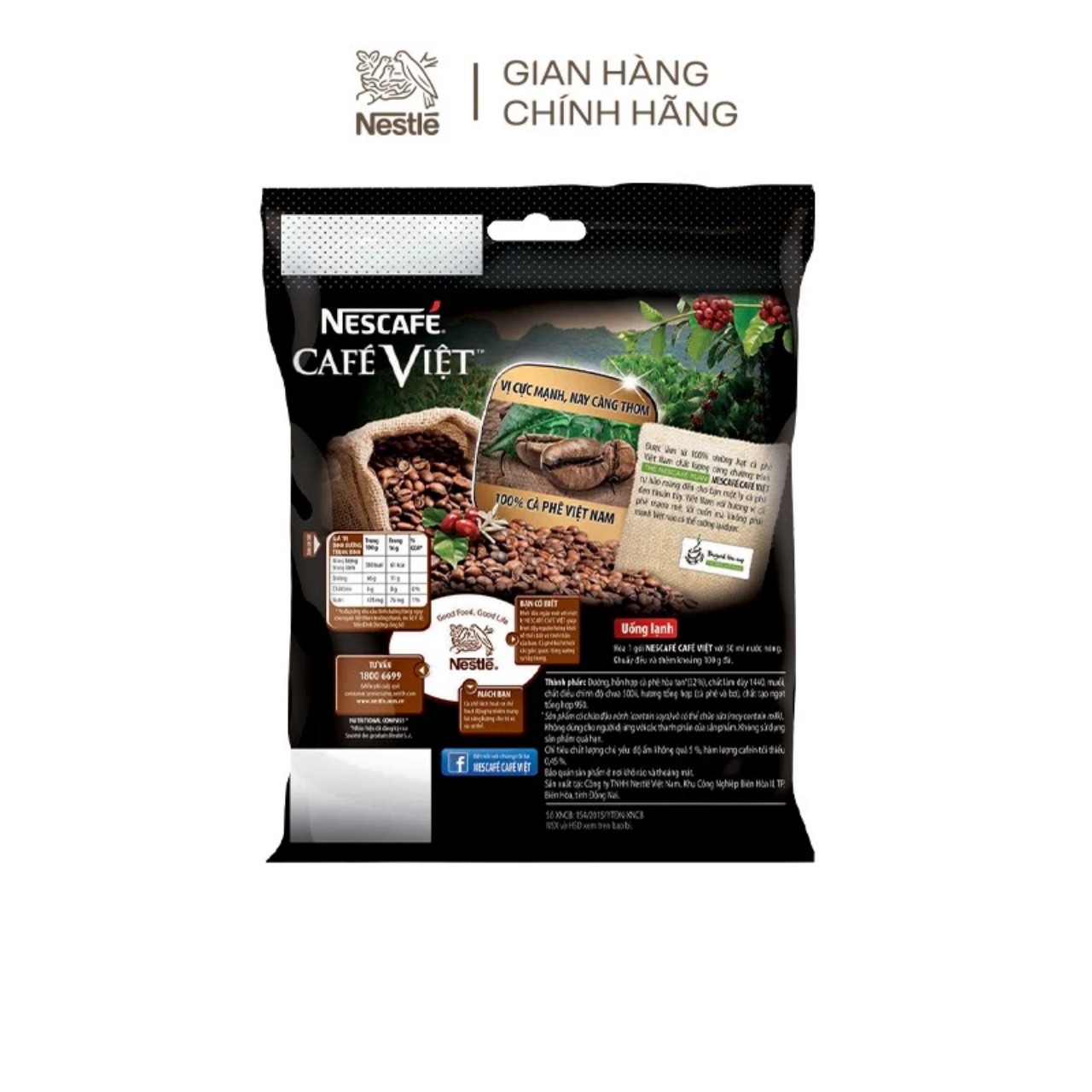 [DATE 8/2025][COMBO 2 BỊCH DATE MỚI] NESCAFÉ hòa tan - Cà phê Việt Đen đá (35gói x 16g)