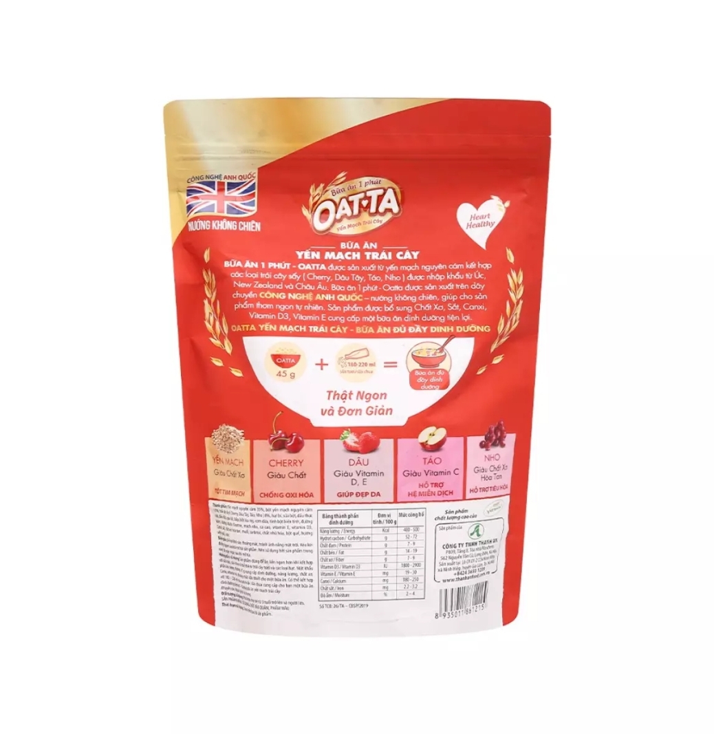 (HCM)  NGŨ CỐC OATTA TÚI 300G