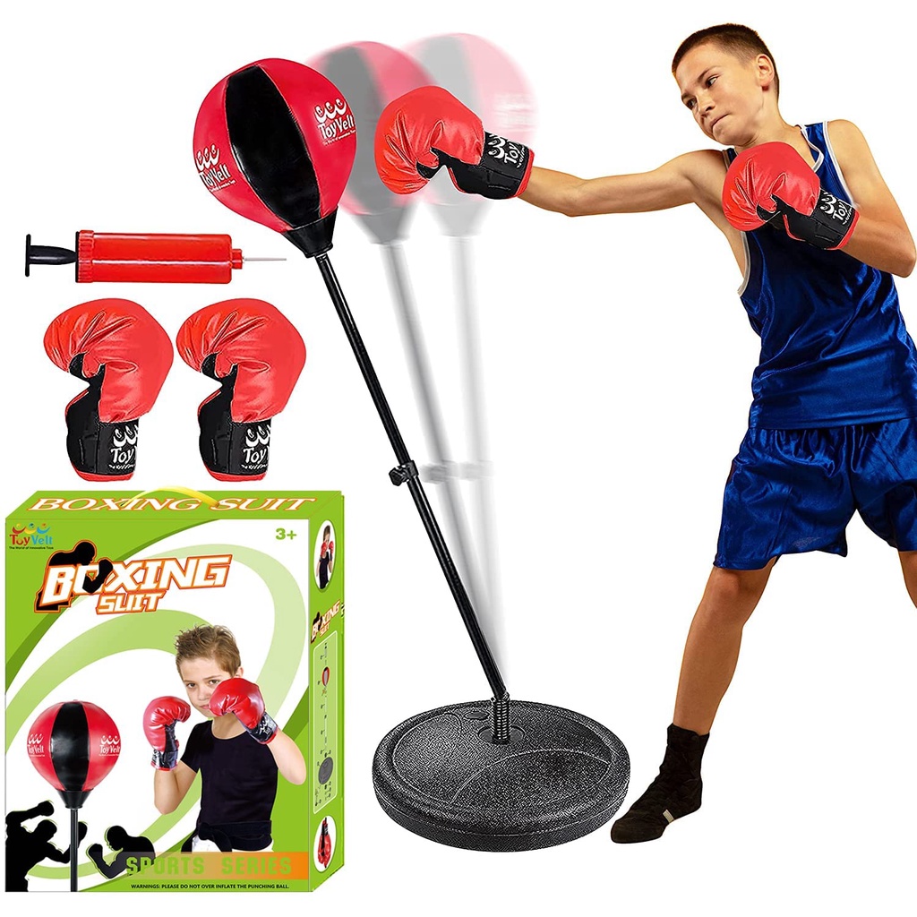 BỘ ĐỒ CHƠI THỂ THAO ĐẤM BỐC BOXING CHO TRẺ EM (có găng tay, bơm tay)