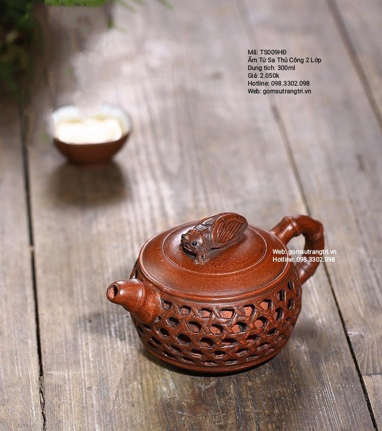 ẤM TỬ SA THỦ CÔNG 2 LỚP - TS009HĐ