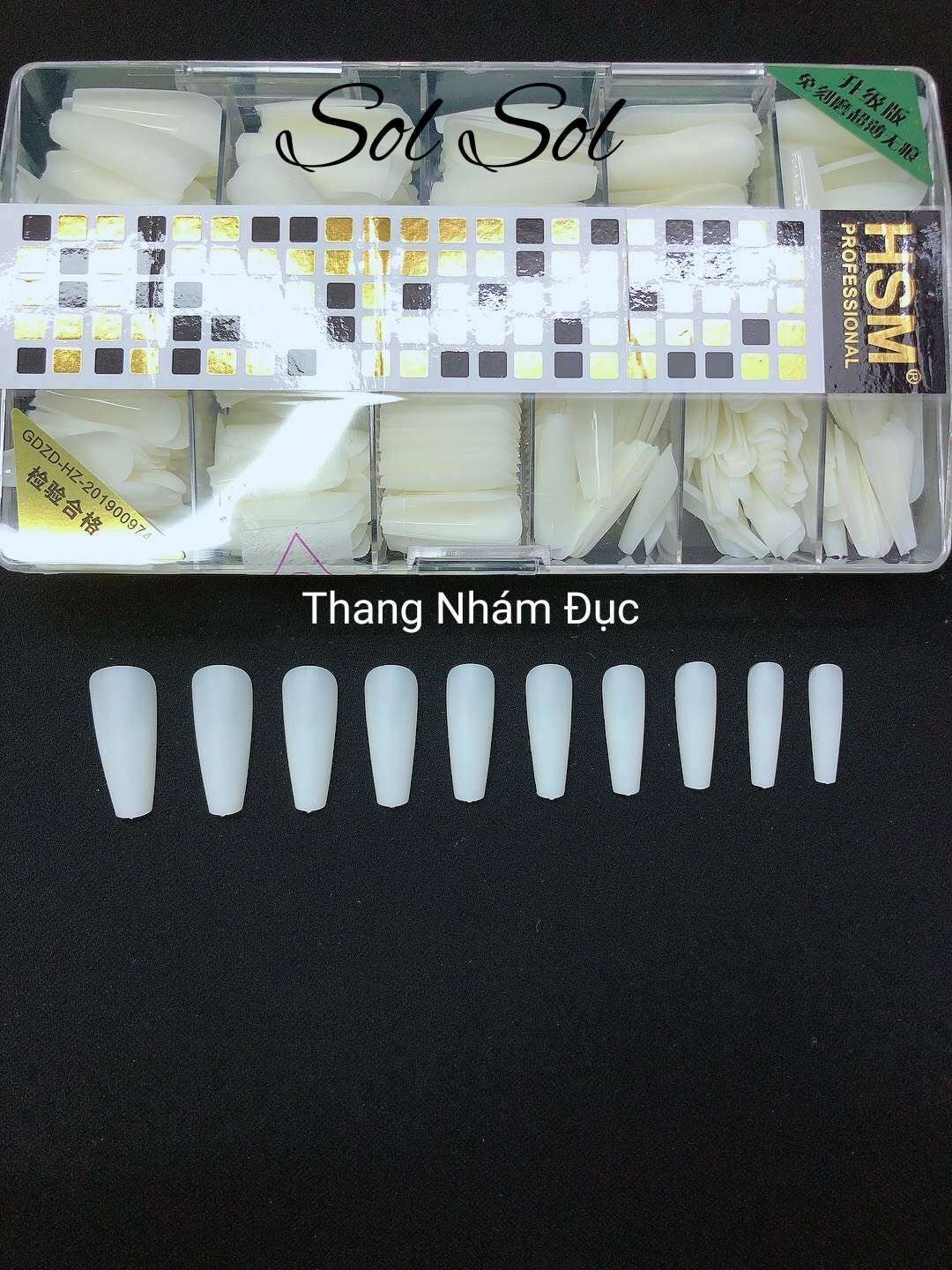 Móng úp lẻ size hsm - phom thang nhám đục