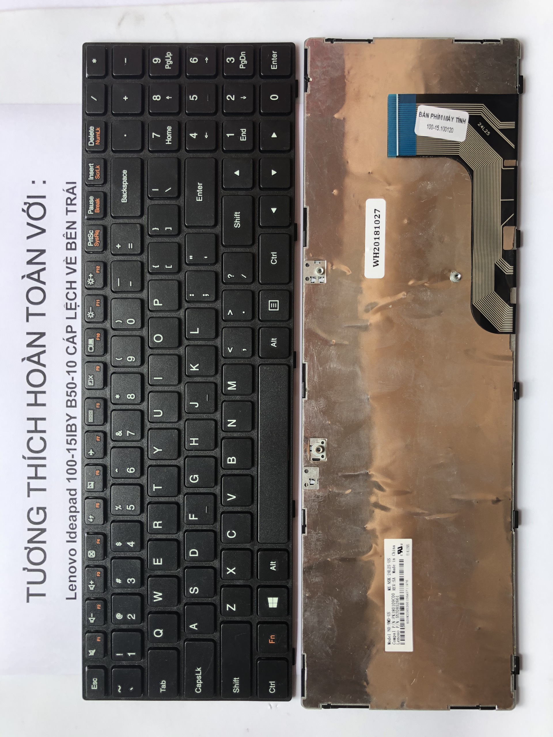 [HCM]Bàn phím cho Laptop Lenovo Ideapad 100-15IBY B50-10 Cáp Lệch Bên Trái - Hàng Mới 100% Bảo hành 12 Tháng