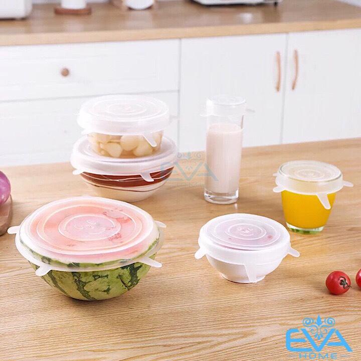 Set 6 Nắp Silicon đậy bát đĩa -dùng được cả trong lò vi sóng