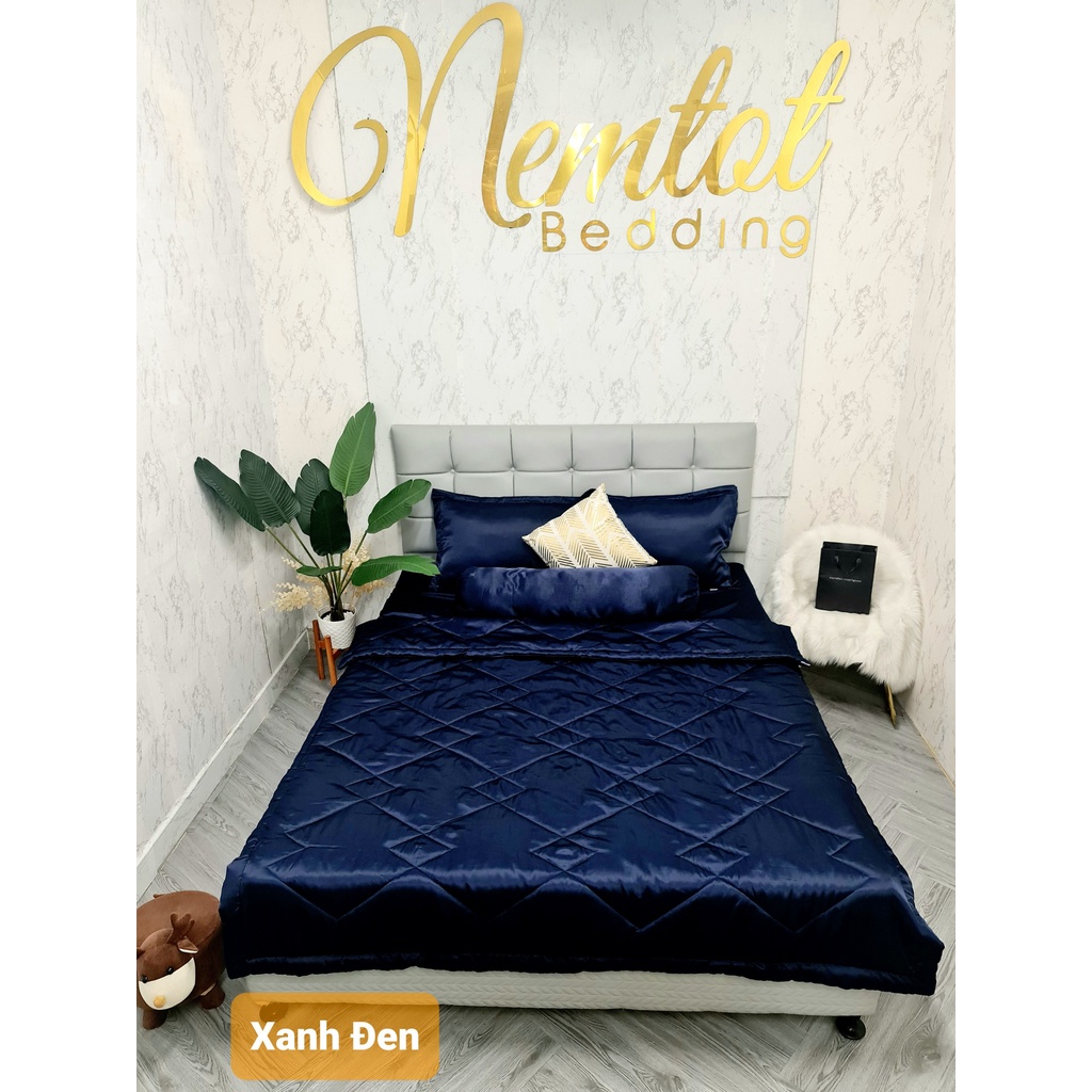 ☀️XÃ HÀNG☀️ Mền lẻ phi lụa size lớn 2m2x2m, Chăn chần bông cho mùa hè, vải phi lụa Thái Tuấn mát mịn, microfiber loại 1 - Nemtot Bedding