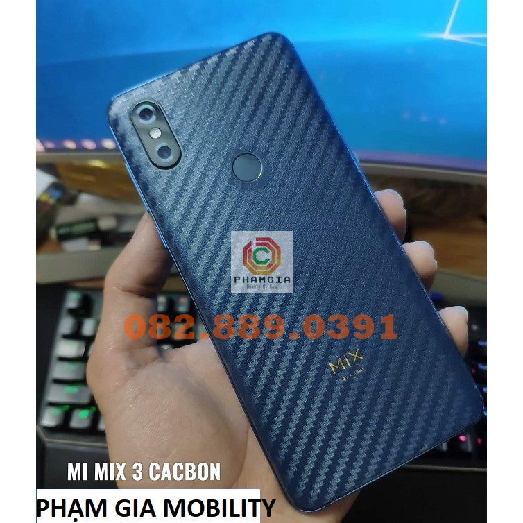 Miếng dán mặt lưng skin carbon Xiaomi Mi Mix 3