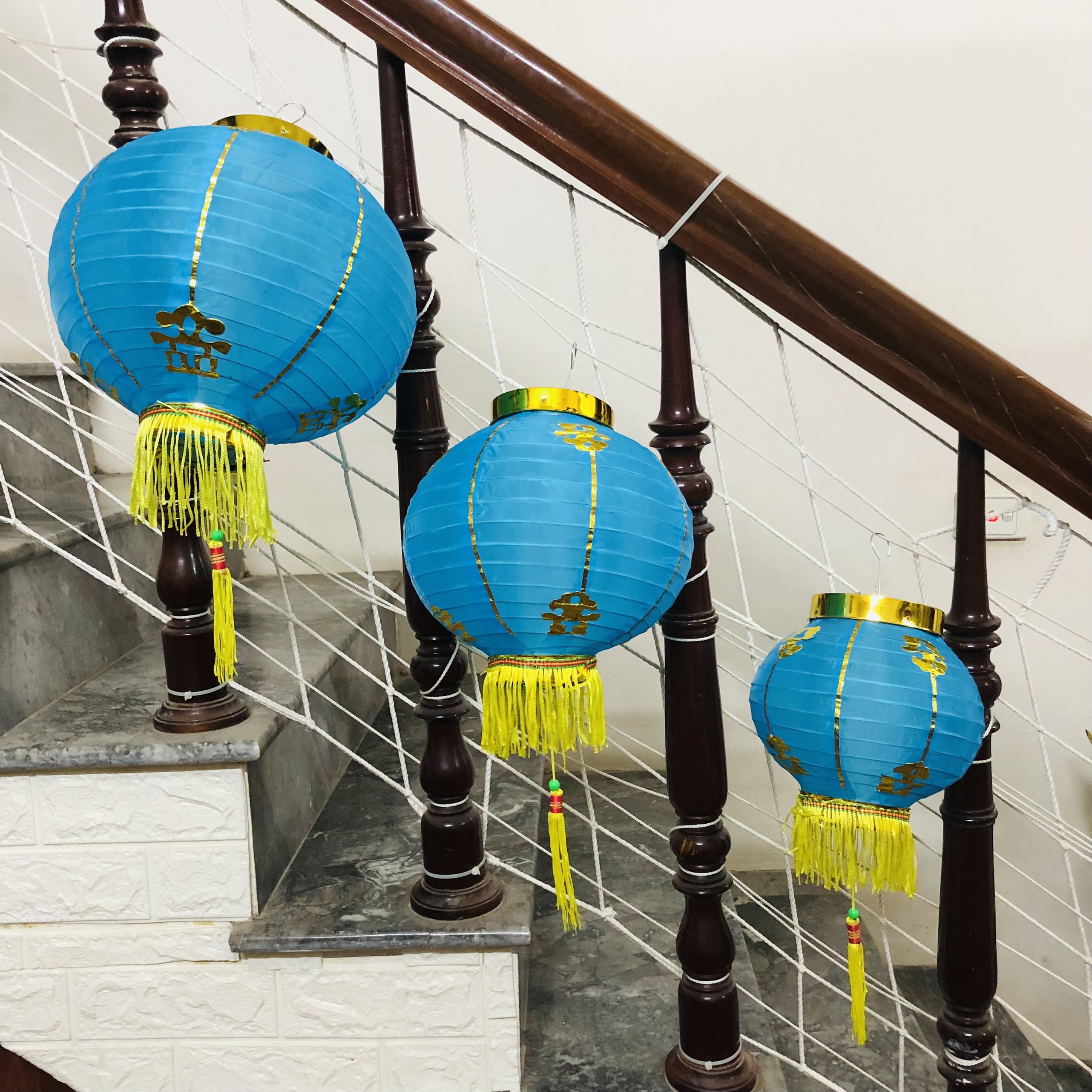 Đèn lồng vải tròn đỏ D20/25/30cm có tua trang trí tết, lễ hội ngoài trời