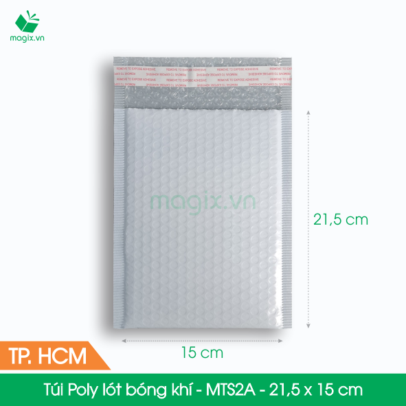 MTS2A - 21,5 x 15 cm - 20 Túi Poly bọc xốp hơi thay hộp carton