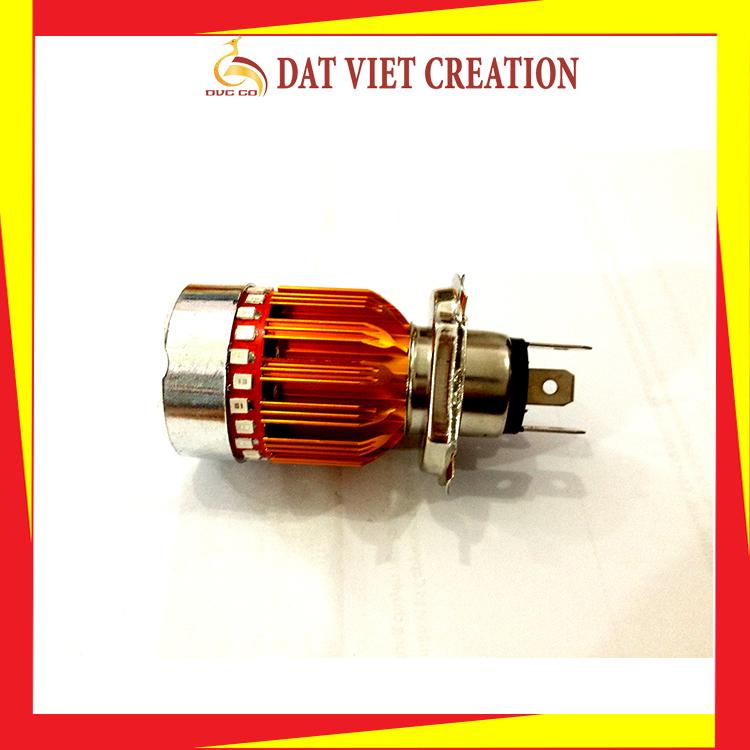 Đèn pha led 3 chân H4 7 màu gắn xe máy