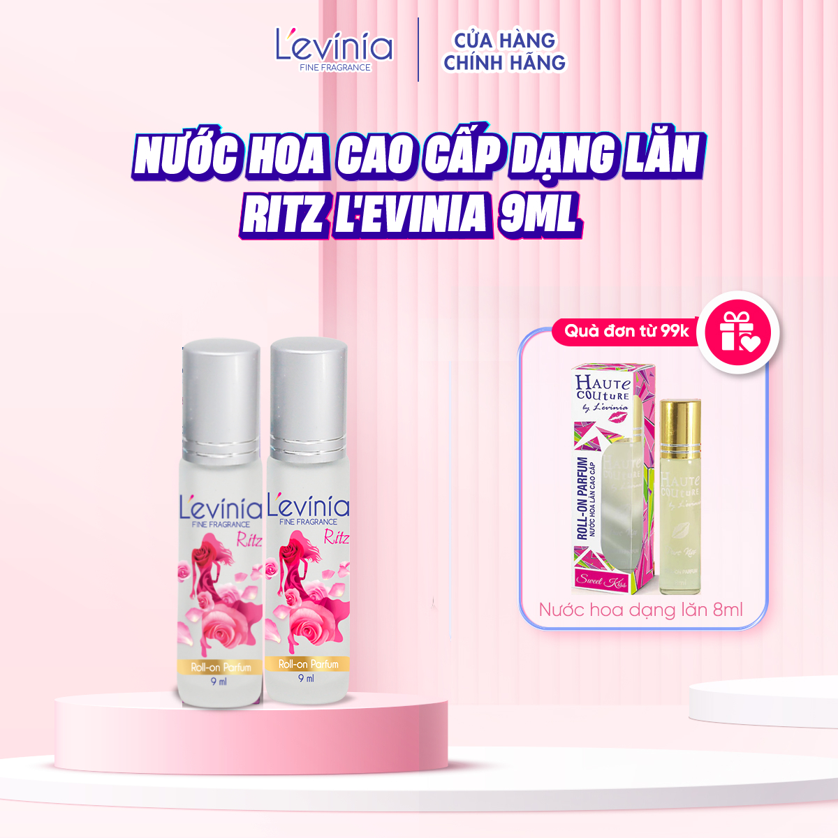 Combo 2 Nước Hoa Cao Cấp Dạng Lăn L'evinia Hương Ritz 9ml
