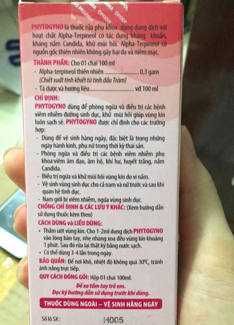 Dung dịch vệ sinh phụ nữ Phytogyno hồng 100ml -250ml