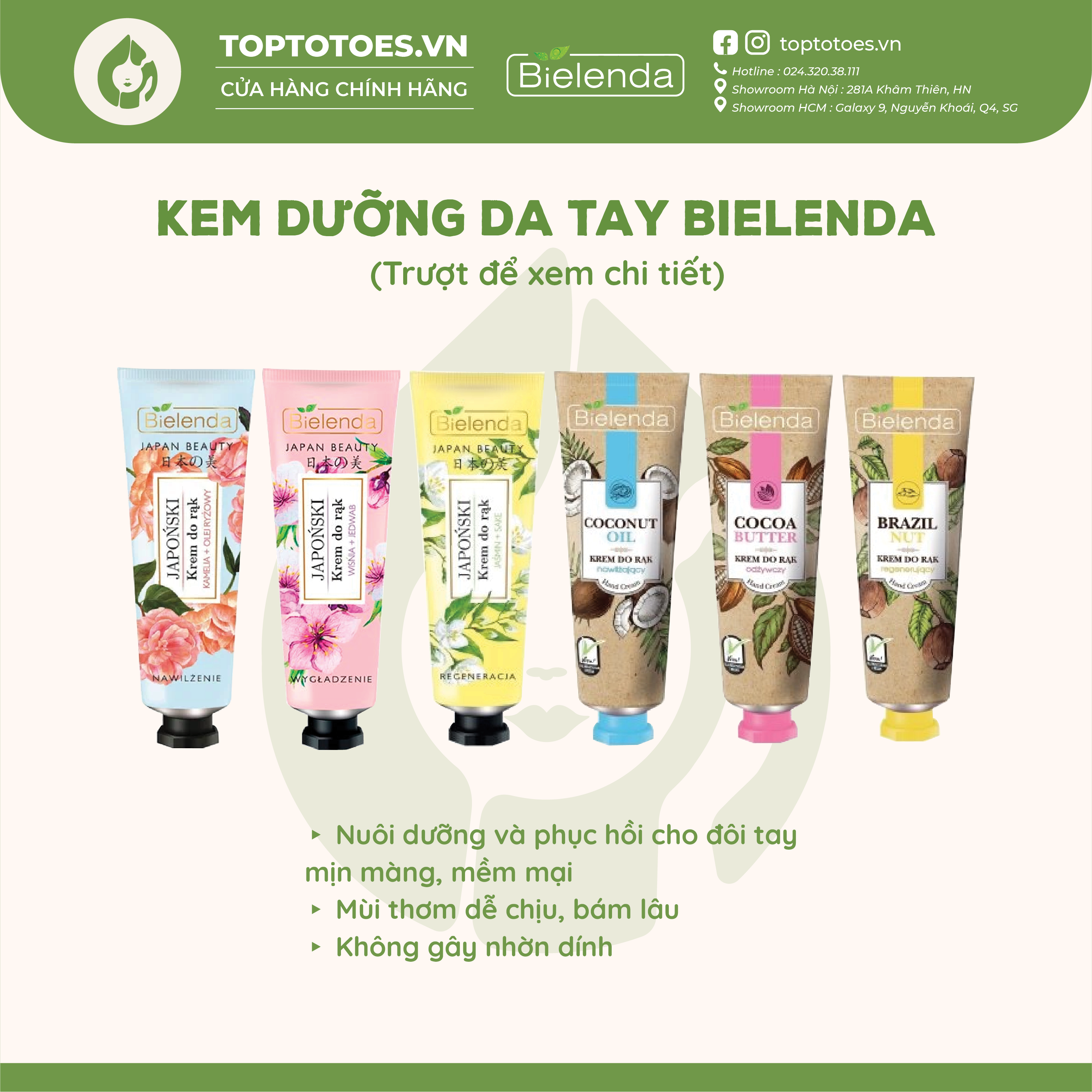 Kem tay Bielenda dưỡng da tay mềm thơm không nhờn dính