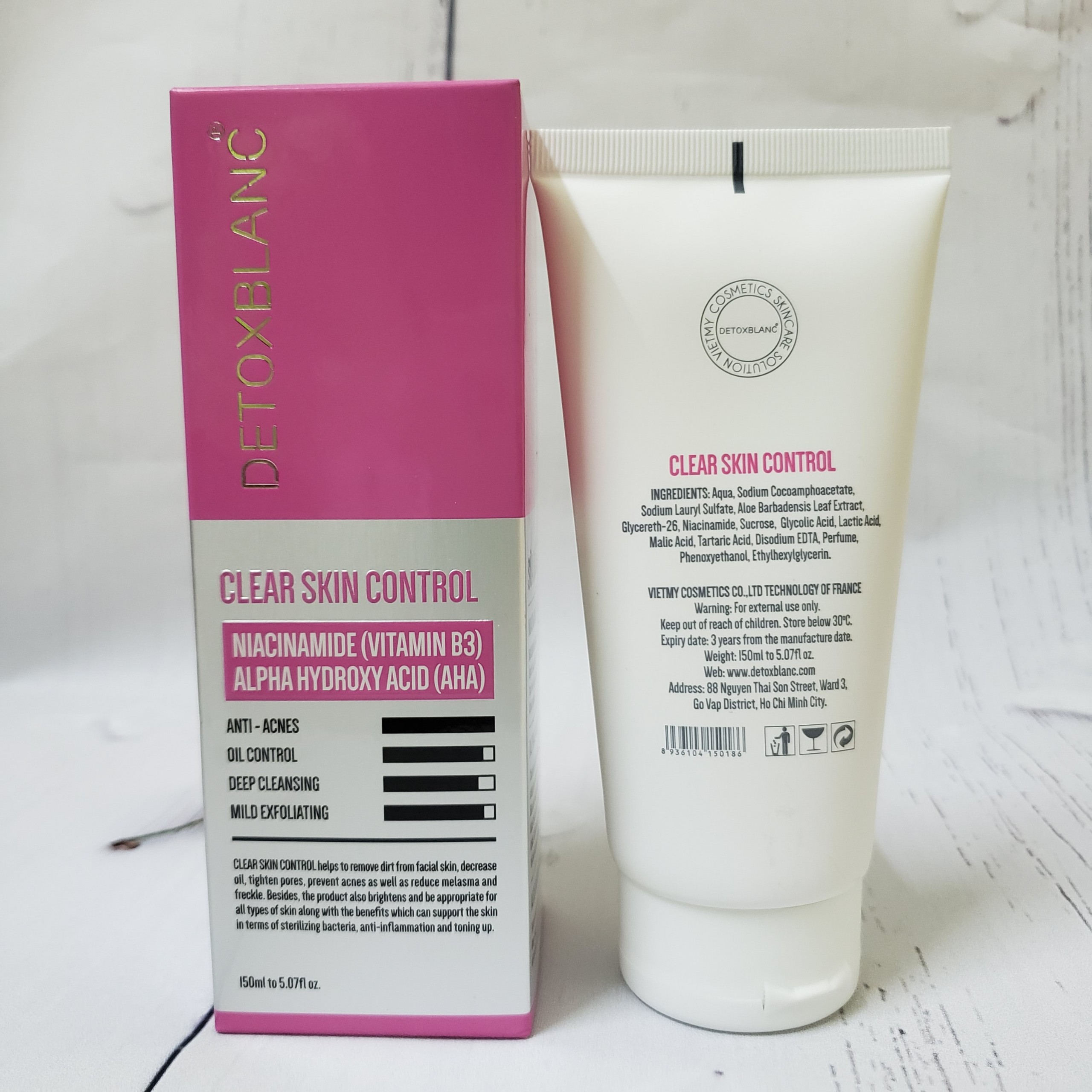 Sữa rửa mặt sinh học Detox BlanC 150ml thải độc da
