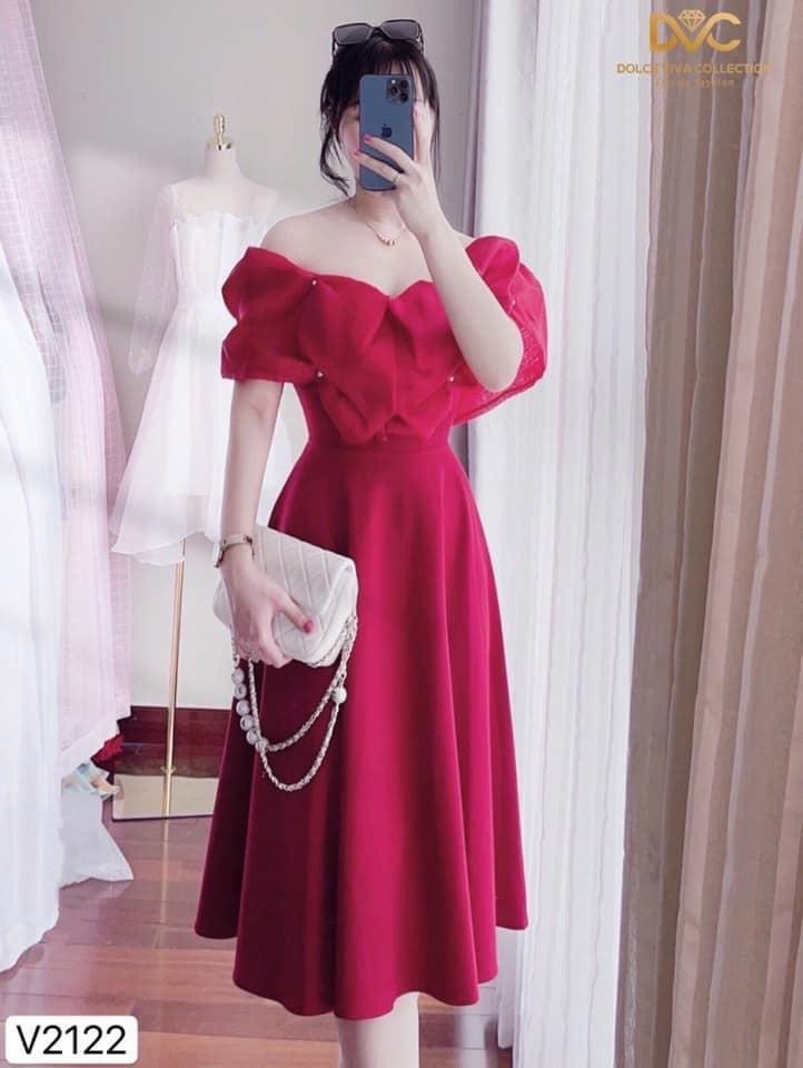 Đầm nữ umi dáng xòe đính ngọc Cực sang trọng Thiết Kế tôn dáng thời trang nữ siêu đẹp LD22