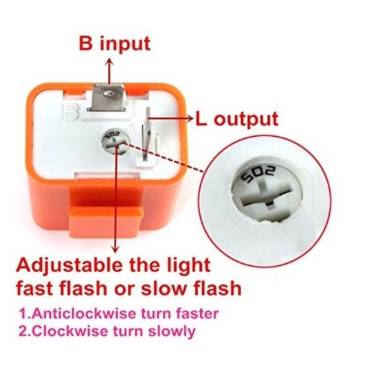 Relay chớp điện tử nút chỉnh nhanh chậm cho xi nhan led xe máy
