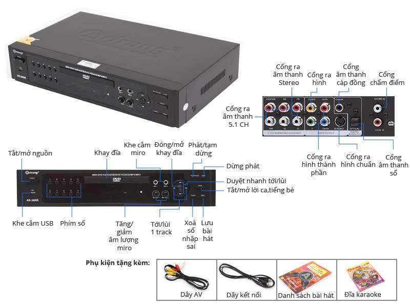 [HCM]Đầu Karaoke ARIRANG AR-36NR (Đen)